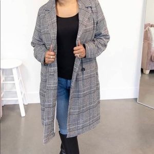 Black and White Checked Coat